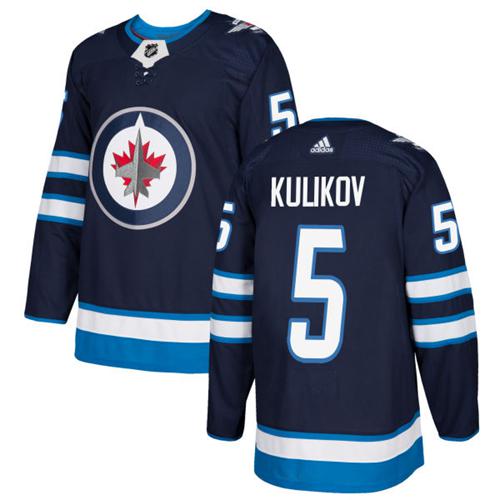 Adidas Men Winnipeg  Jets #5 Dmitry Kulikov Navy Blue Home Authentic Stitched NHL Jersey->winnipeg jets->NHL Jersey